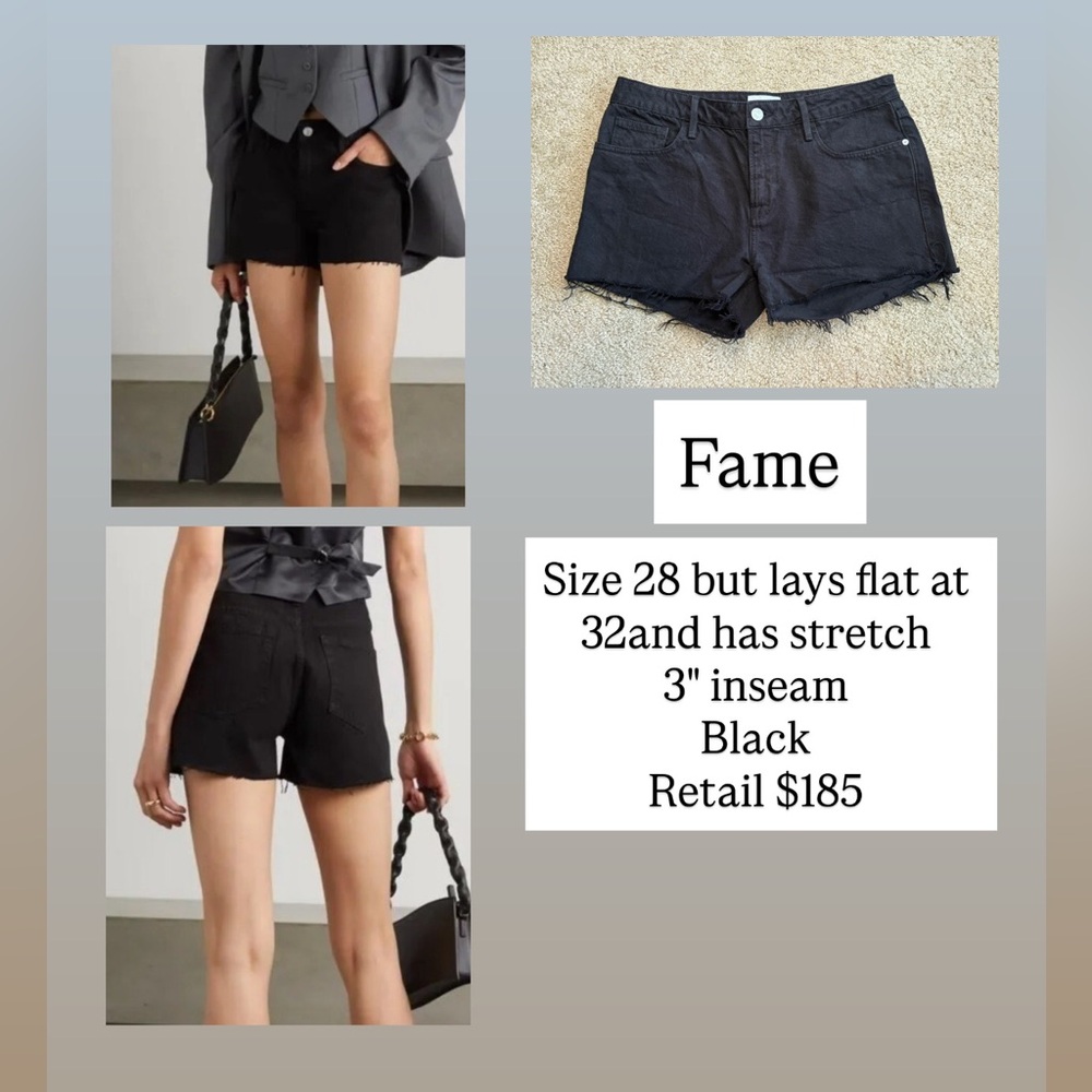 Fame black denim shorts